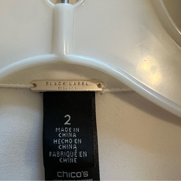 Chico’s Black Label Cream Blouse-Chico Size 2 (regular size=12) - Picture 5 of 7